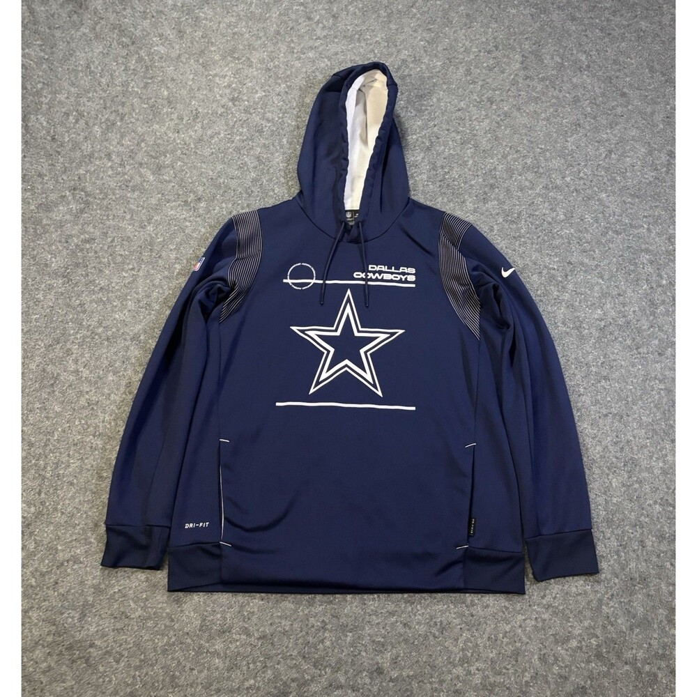 Dallas Cowboys Nike Hoodie Men’s Large Sideline Logo Pullover NFL Football